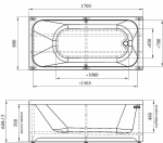 Ванна акриловая Радомир Прованс 170х80 комплект хром