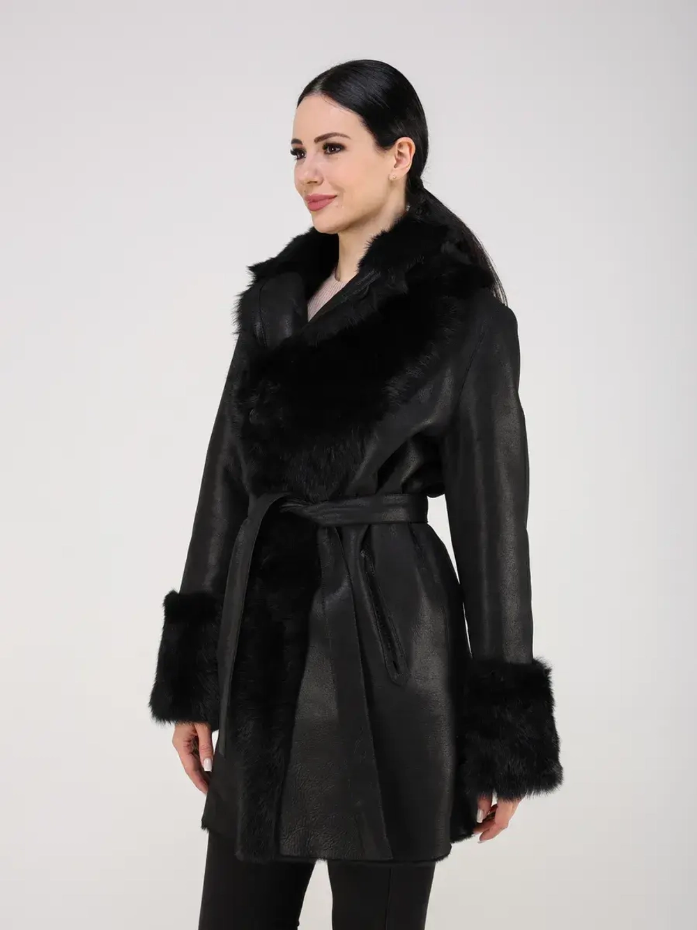 Дубленка зимняя шуба натуральная двусторонняя