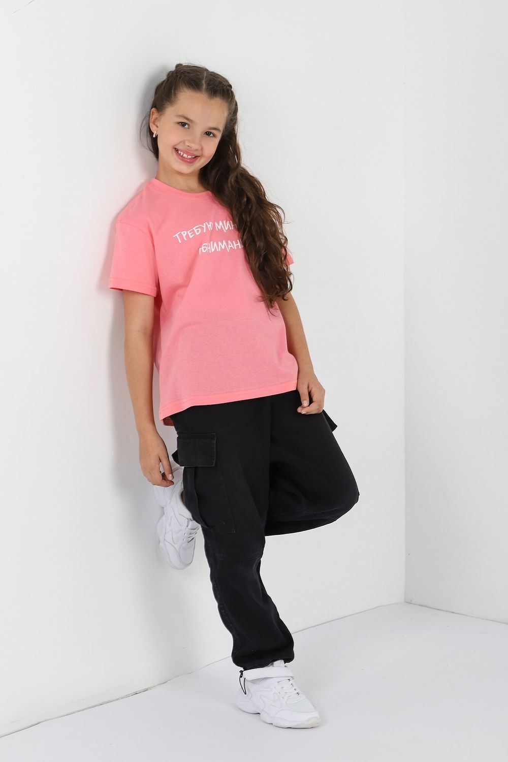 Фуфайка (футболка) для девочки Кэш-1 Виотекс КОРАЛЛОВЫЙ