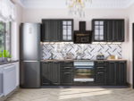 Прямая модульная кухня Прага-01 Венге премиум - Graphite 2140*2600*600