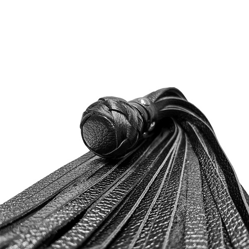 Черная генитальная кожаная плеть 30см БДСМ Арсенал 54077