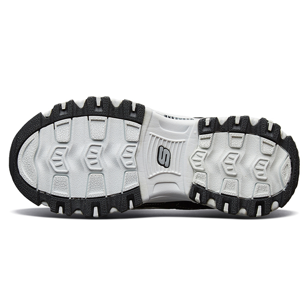 Big kids Skechers D'LITES comfortable casual velcro non-slip shock absorption wear-resistant breathable lightweight daddy shoes white and black