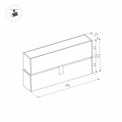 Светильник MAG-FLAT-FOLD-45-S205-6W Day4000 (WH, 100 deg, 24V) (Arlight, IP20 Металл, 5 лет) 026986