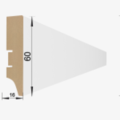 НАПОЛЬНЫЙ ПЛИНТУС МДФ STELLA  60 2000х60х16 мм