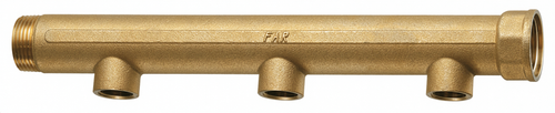 Коллектор 1 1/4", ВР-НР, 3 отвода 3/4", НР, межосевое 100 мм FAR