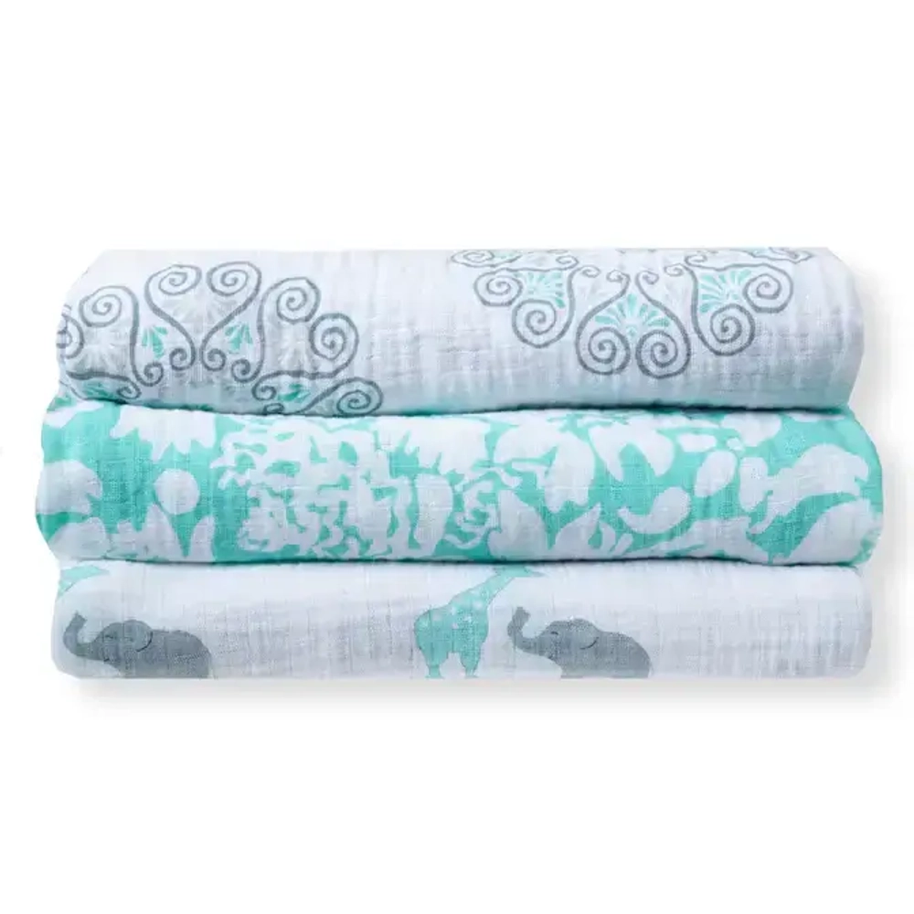 SwaddleDesigns Набор пеленок маркизет SwaddleLite - Sweet Dreams, SeaCrystal