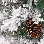 Ёлка «Кружевница» 300 см, ПВХ+леска с шишками белая снежная посыпка (1436 веток)