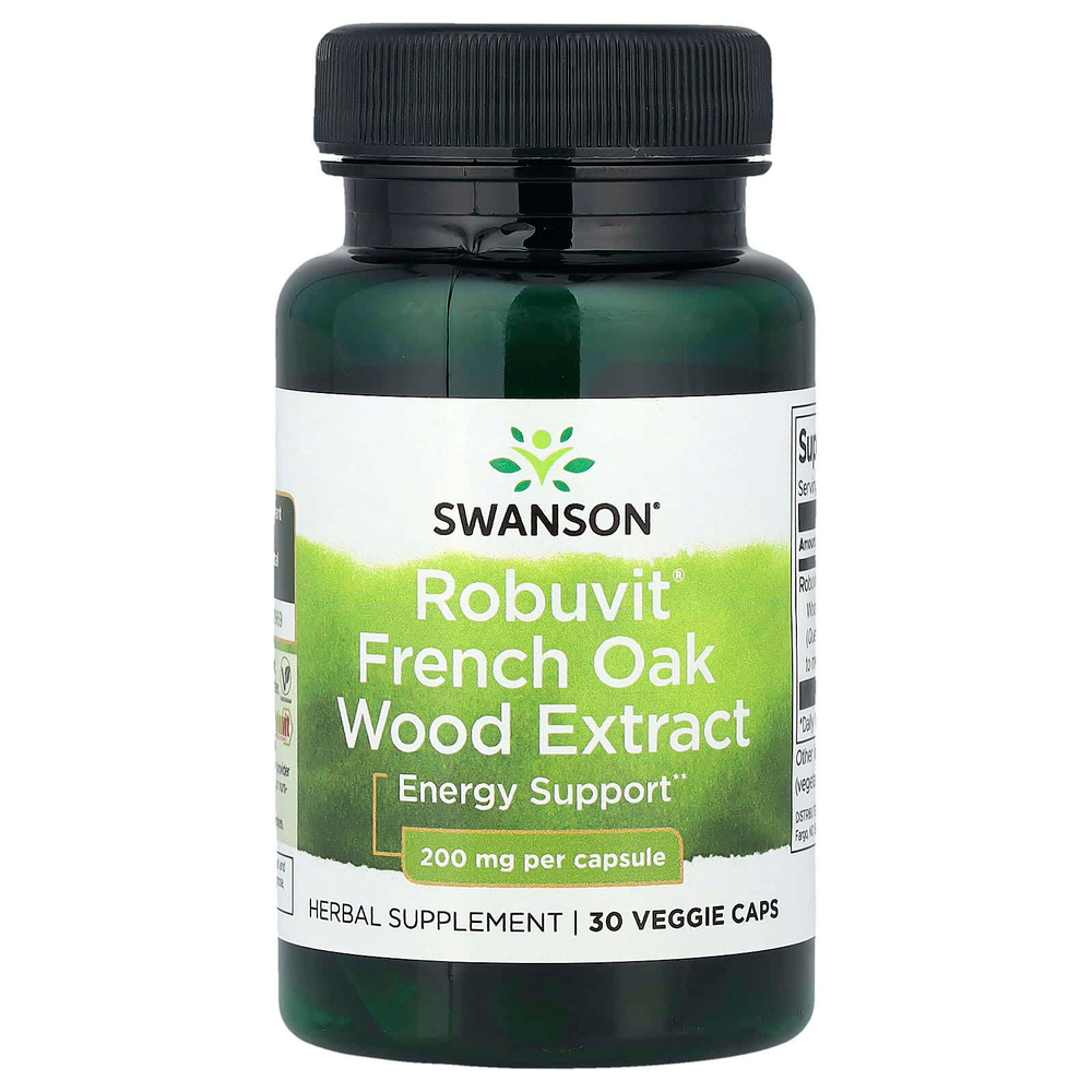 Swanson, экстракт древесины французского дуба Robuvit®, 200 мг, 30 растительных капсул