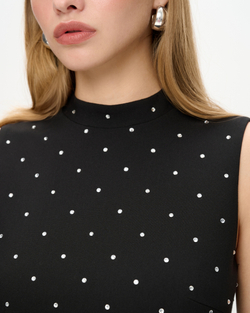 Платье миди с открытой спиной из костюмной ткани со стразами