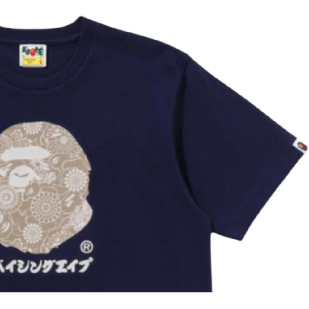 A Bathing Ape Bathing Ape Футболка Cotton Drop Shoulder Sleeve Moderate Straight Fit Summer 0zxtem345101q синий