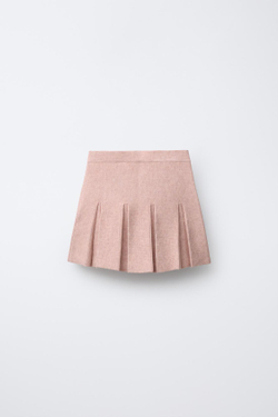 ZARA ТРИКОТАЖНАЯ ЮБКА В СКЛАДКУ, ЦВЕТ РОЗОВОГО ДЕРЕВА