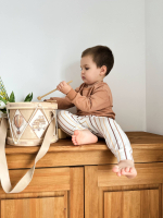 Комплект Mjölk Свитшот Camel/Штанишки Ecru Stripes