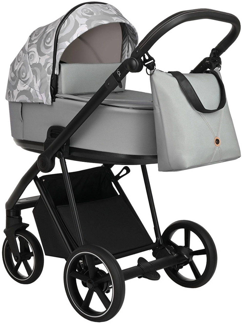 Детская коляска Roan Sol Flowers 3 в 1 с автокреслом Pituso Baesa Pro Black RSF/5002 Gray/Black