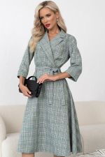 Платье в клетку (мятный/клетка) Р11-1225/4 Nikol