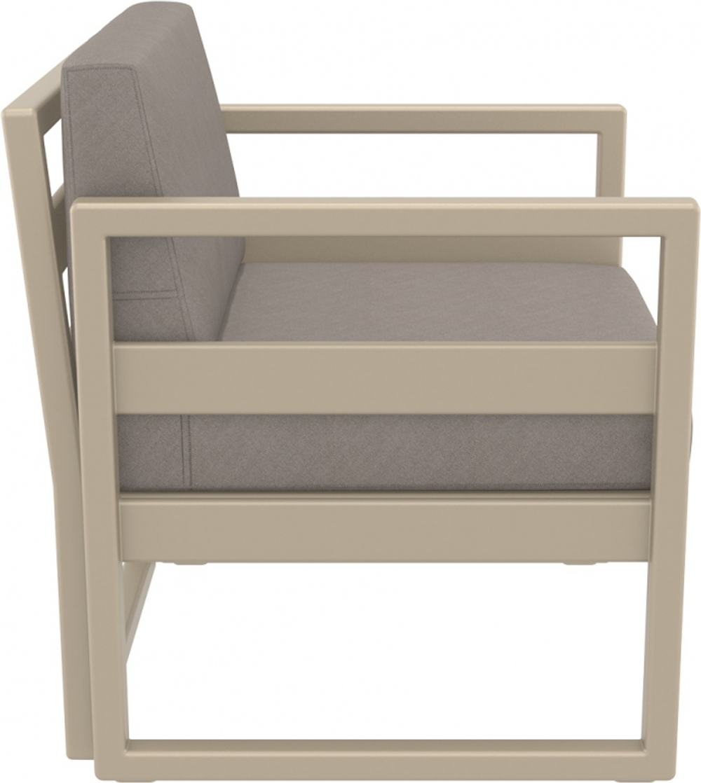 Кресло пластиковое с подушками Siesta Contract Mykonos, бежевый, светло-коричневый