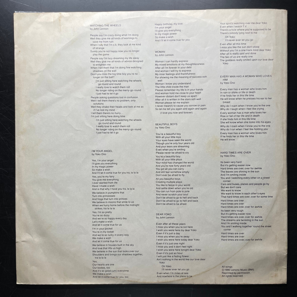 John Lennon & Yoko Ono ‎– Double Fantasy (Япония 1980г.)