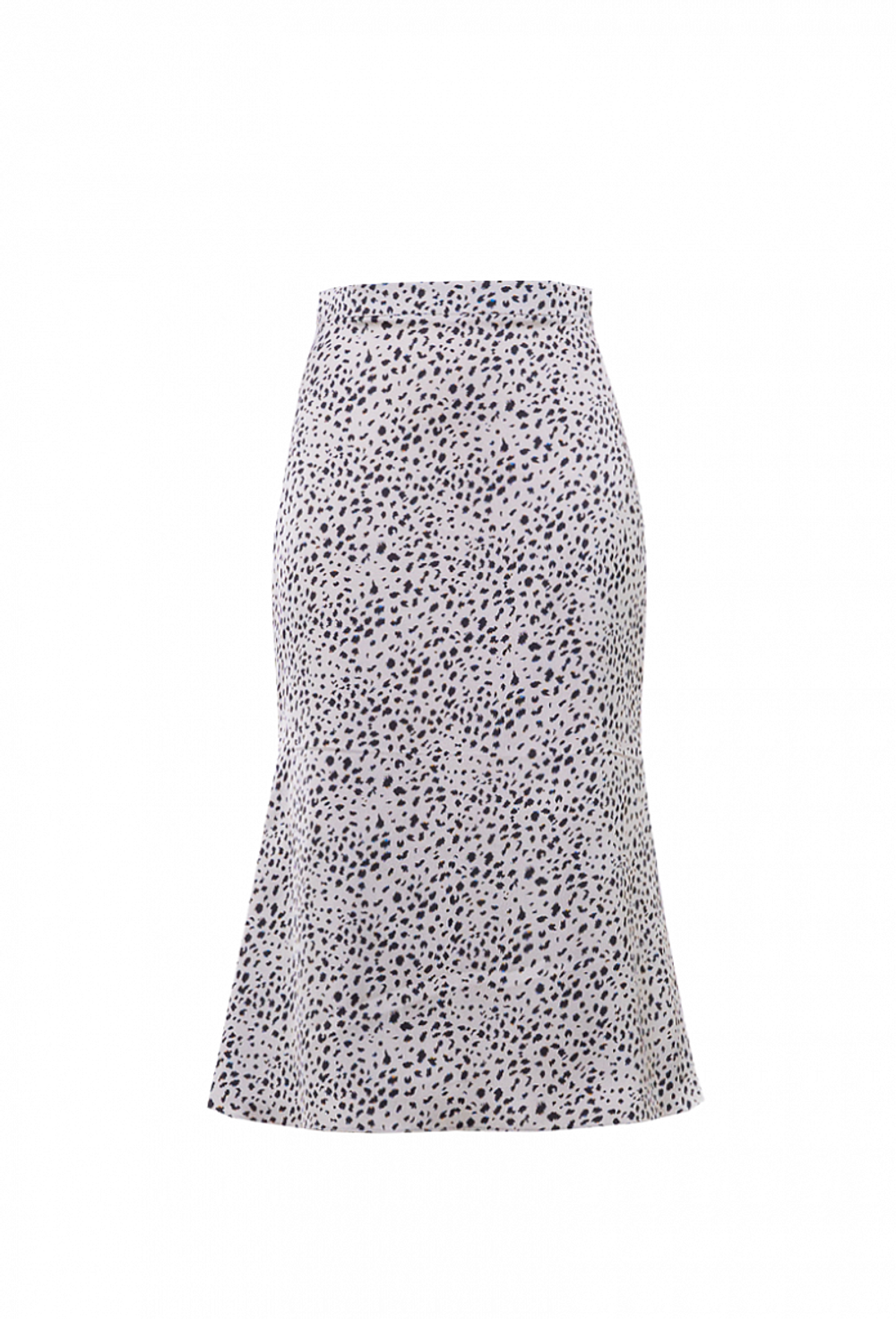 Юбка шёлковая годе серая с черным рисунком 02-03-22 SS