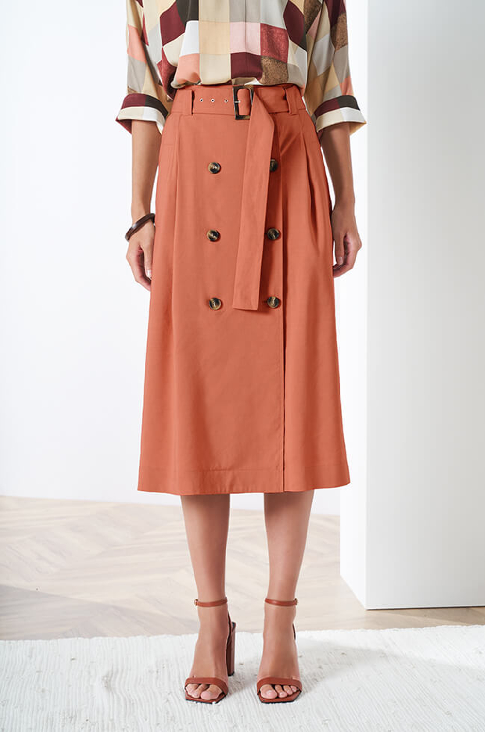 4757 Юбка женская (терракотовый)