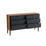 Комод «Бридж» 6 ящиков браун/серый 7012