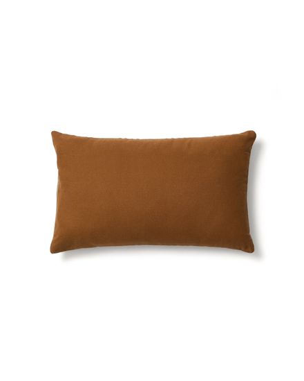 Чехол для подушки Amela бежевый из бархата с вышитой полосой 50 x 30 см