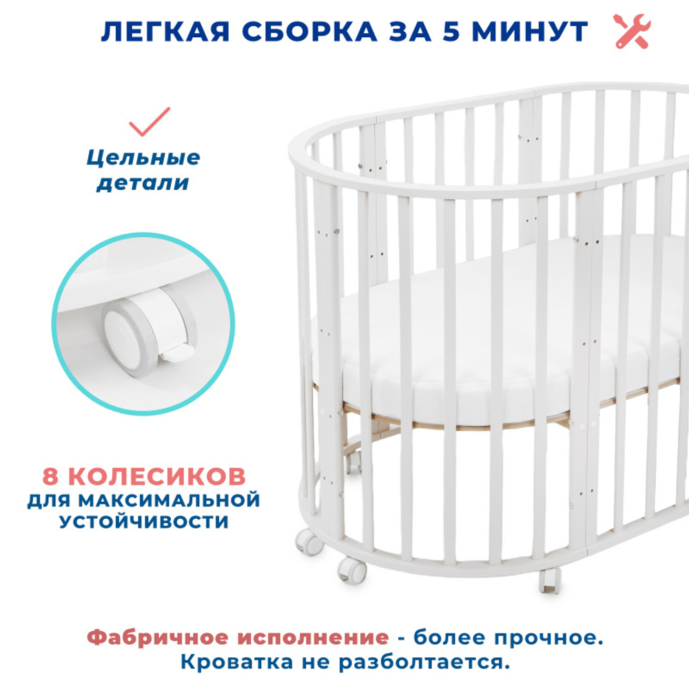 Кроватка МИШКА 7 в 1 МАЯТНИК