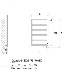 Quadro-5 Дизайн радиатор электрический EQ5 70x50см