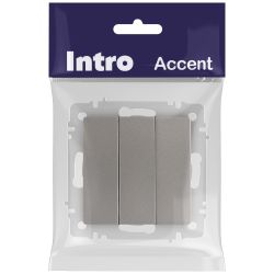 Выключатель Intro Accent 6-106-09 тройной, 10А-250В, IP20, СУ, AL/CU, титан | Intro