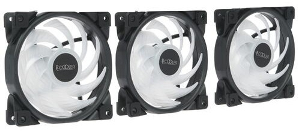 ВЕНТИЛЯТОР ДЛЯ КОРПУСА PCCOOLER HALO ARGB 3-IN-1 KIT 3X(120X120X25MM) 1000-2000 ± 10% RPM 65 CFM BLACK