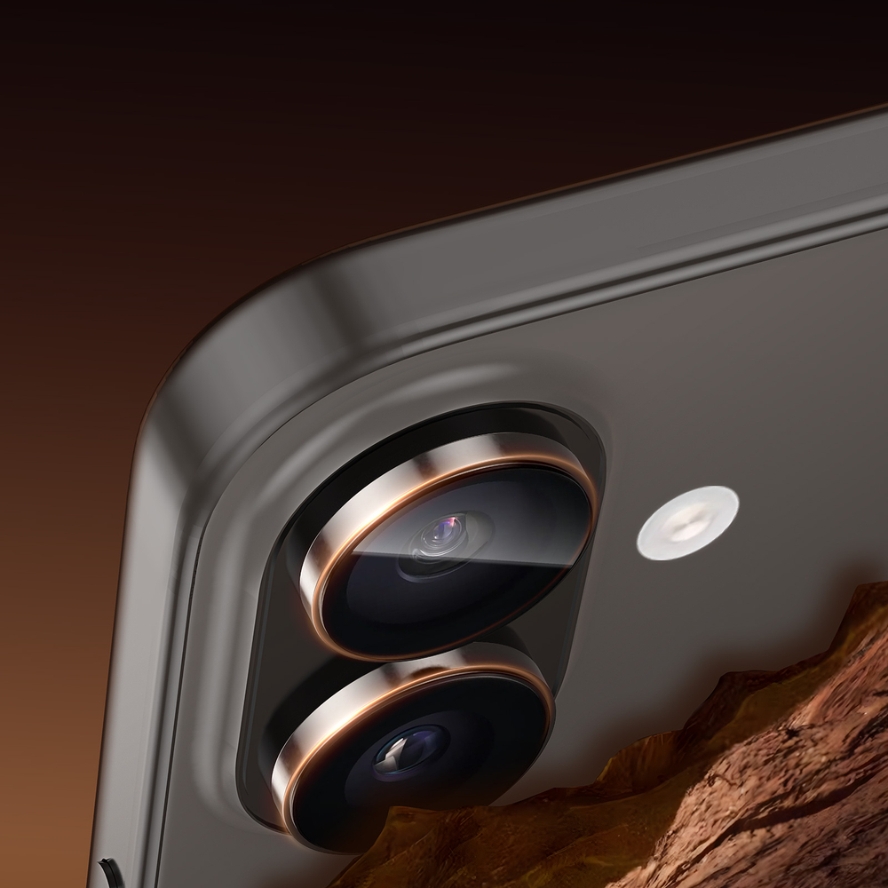 Защитное стекло на объективы камеры для iPhone 17, серия HAWK Series от Dux Ducis, рамки из алюминия синего цвета (Mist Blue)