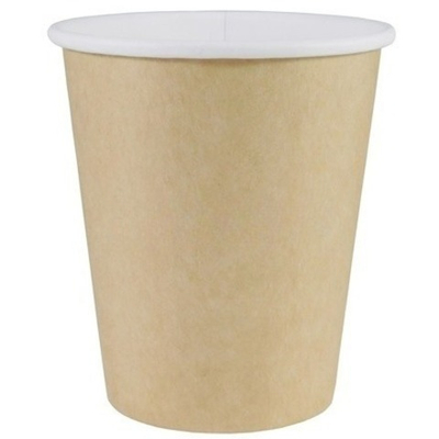 Стакан ГН 185 мл (d-73 мм) бумажный КРАФТ - печать (60/1500 шт.) ViRiDo