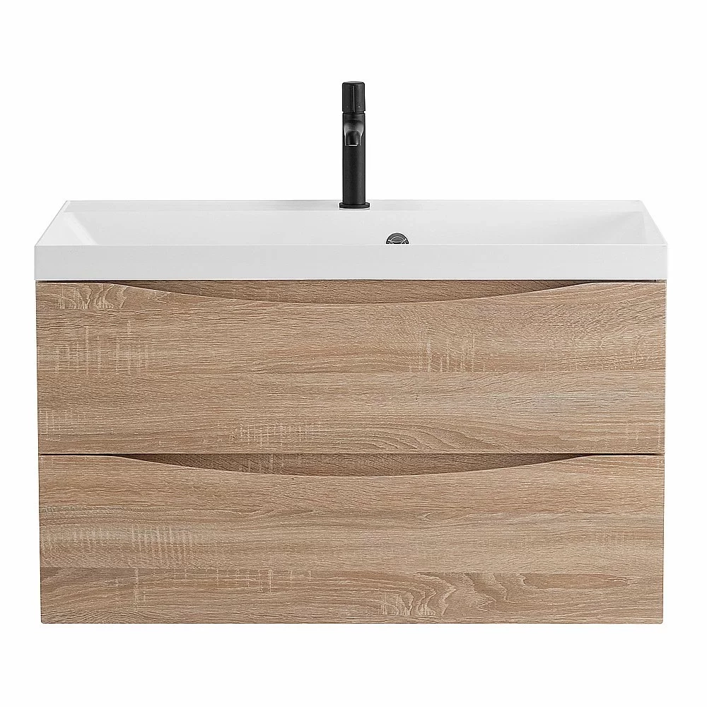 Тумба с раковиной Belbagno MARINO 80 2C-SO/BB800/450-LV-MR-AST Rovere Bianco