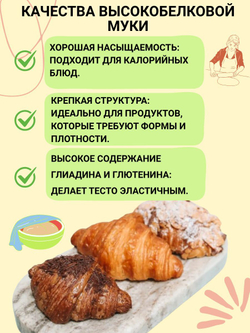 Мука высокобелковая пшеничная 1кг МилоБио