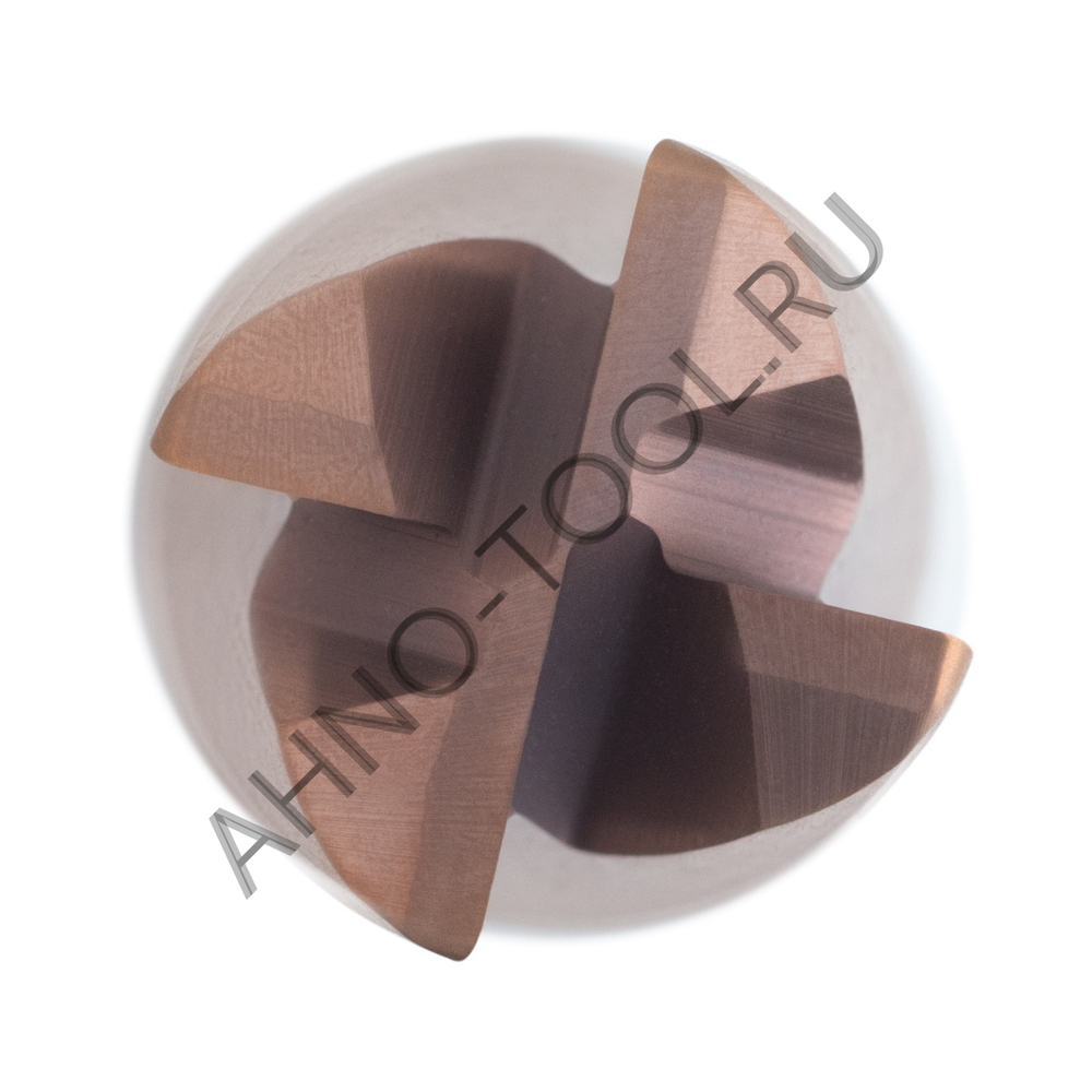 Фреза твердосплавная радиусная  12мм (L=75, l=30, хв=12) Z4 35° по стали, нержавеющей стали, чугуну,