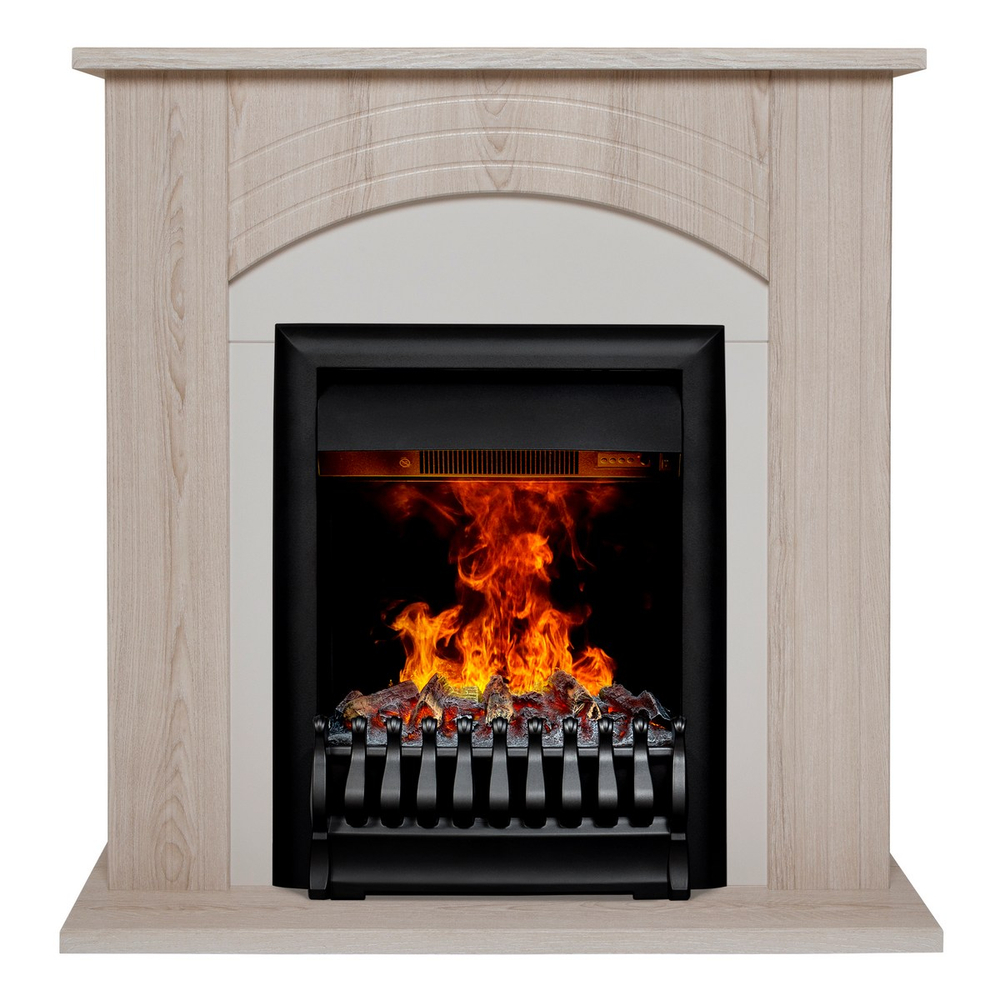 Электрокамин RealFlame Hanna STD LO светлый дуб с очагом Oregan 3D