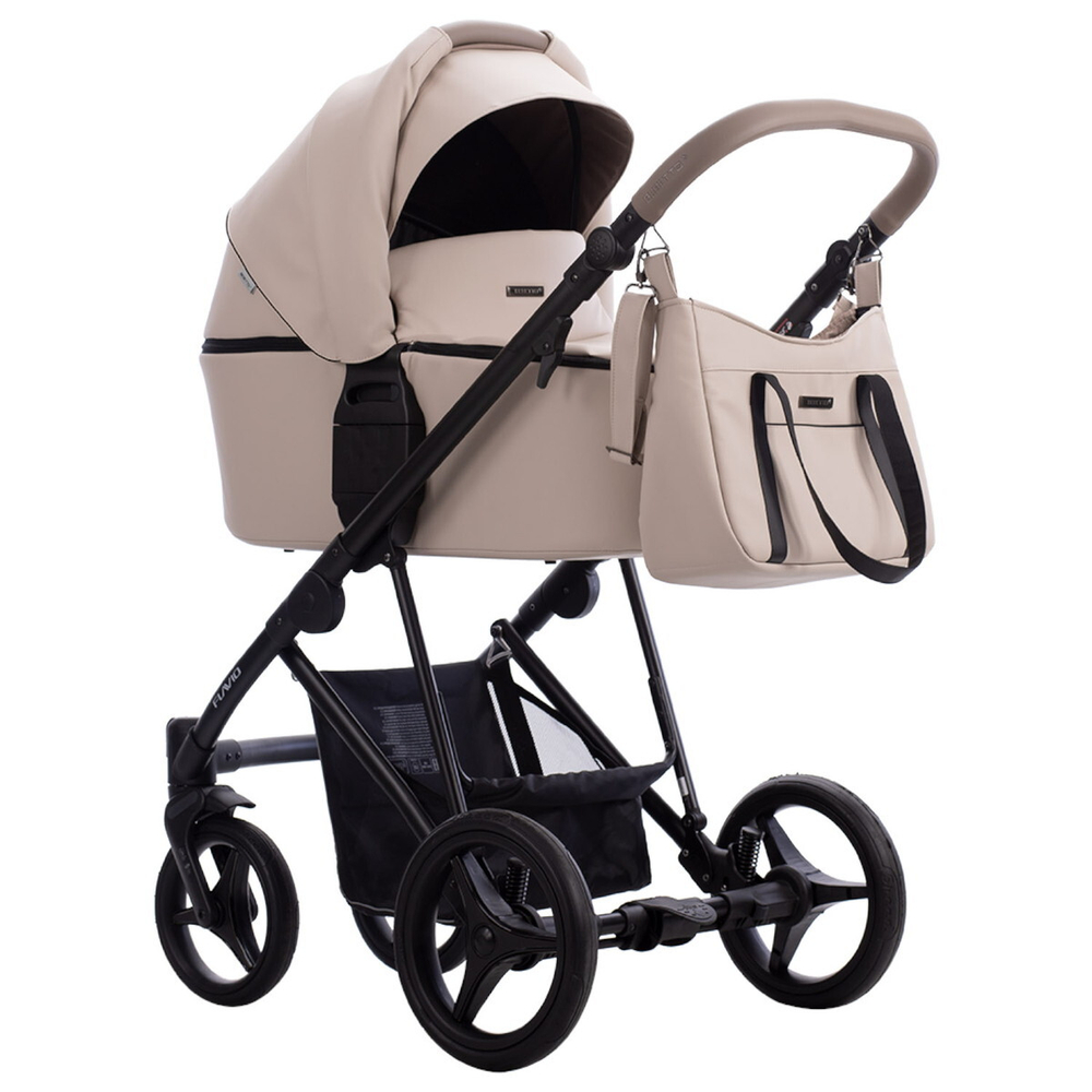 Детская коляска Bebetto Flavio Pro 2 в 1 02 св.бежевая кожа