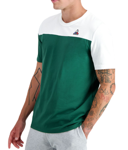 Мужская теннисная футболка Le Coq Sportif BAT Tee Short Sleeve N°3 SS23 - vert foncé camuset