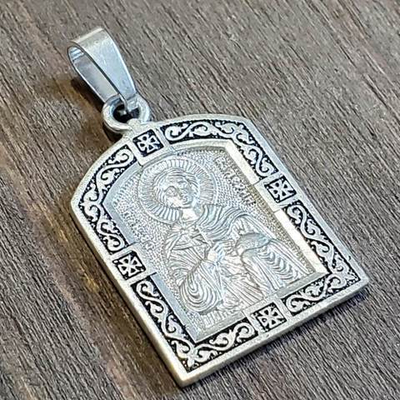 Нательная именная икона святой Валерий с серебрением
