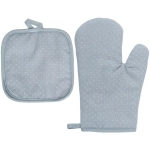 Прихватка в наборе с прихваткой-варежкой «IDEAL», цвет голубой, 25,5*17 см, 17*17 см
