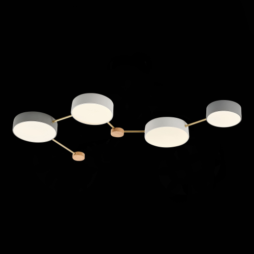 SLE600102-04 Светильник потолочный Золотистый, Светлое дерево/Белый, Серый LED 4*16,5W 4000K
