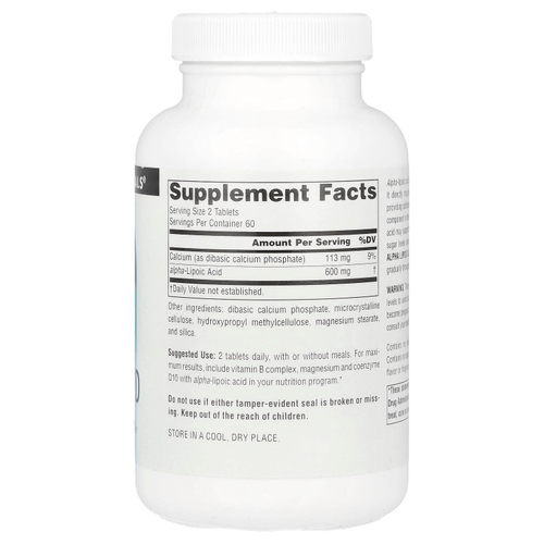 Source Naturals, Альфа-липоевая кислота, замедленное высвобождение, 120 таблеток