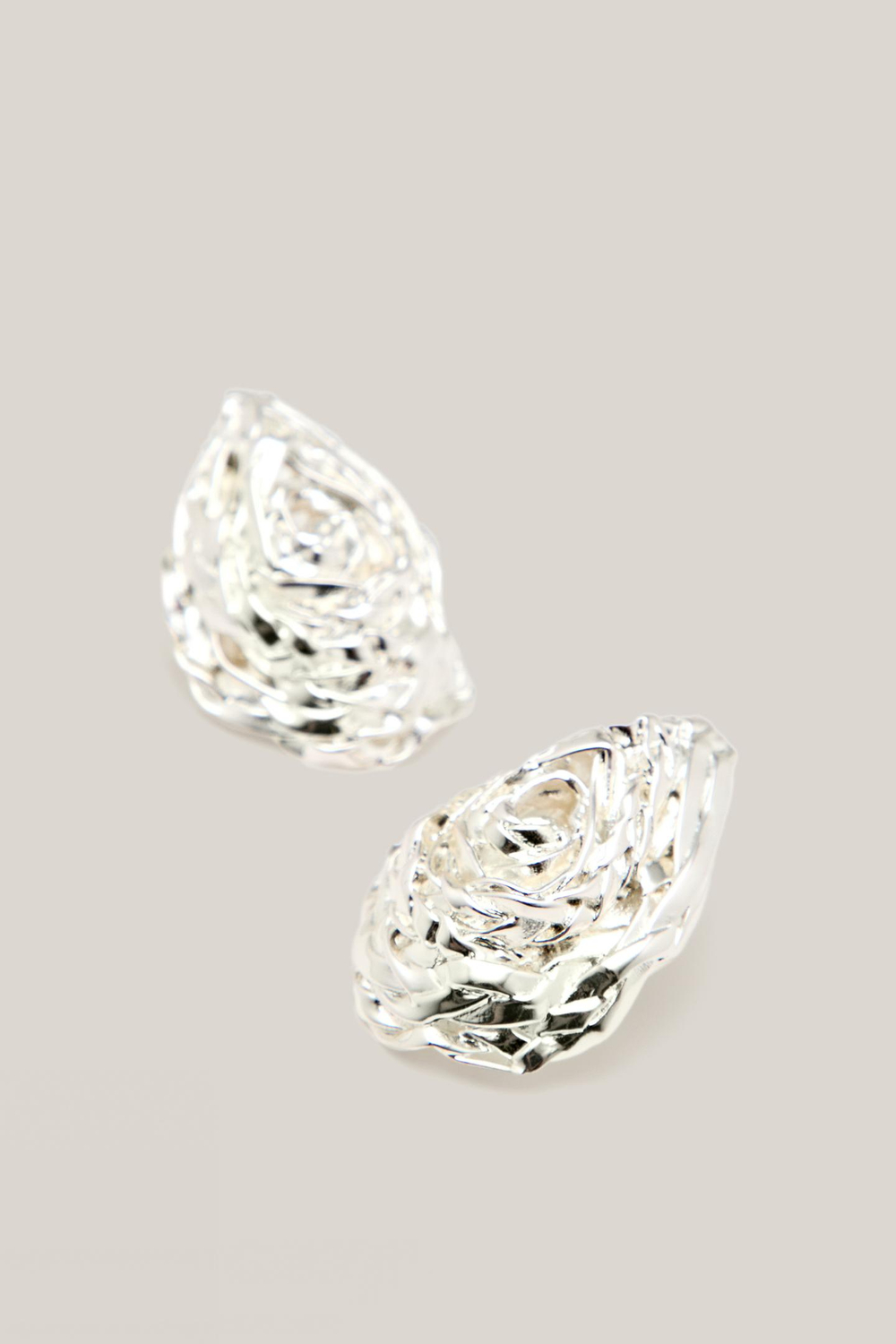 Massimo Dutti Рельефные серьги - Limited Edition, серебряный