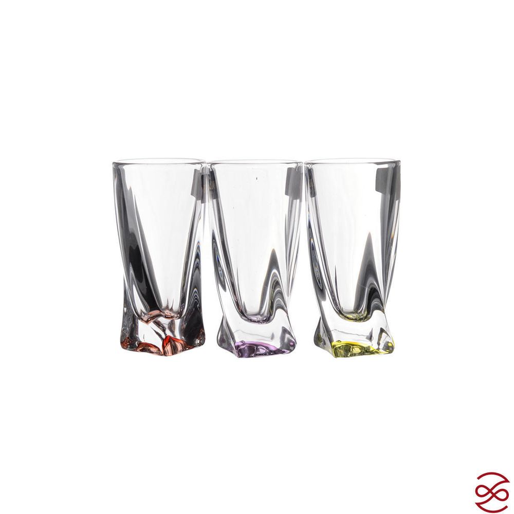 Набор стопок Crystalite Bohemia Quadro Ассорти 60 мл(6 шт)