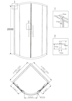 Душевой уголок 100x100 GROSSMAN Pragma PR-100G