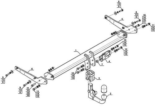 Фаркоп Steinhof S-292 для Skoda Kodiaq 2016-(паспорт и сертификат в комплекте)(без электрики)