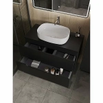 Тумба с раковиной Orange Line 100 Li-100TubMDF+B07-540W черная матовая