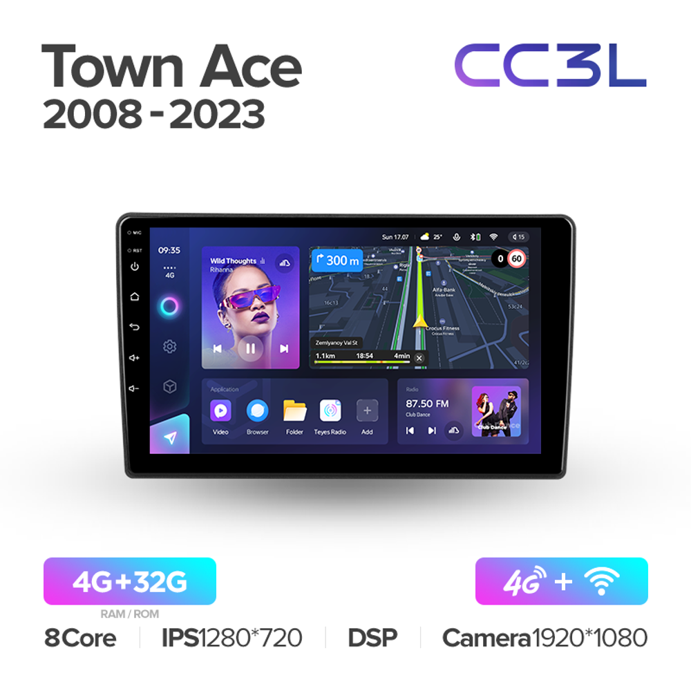 Teyes CC3L 9"для Toyota Town Ace 2008-2023