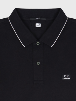 Поло с длинным рукавом C.P. Company Stretch Piquet Slim Line Black