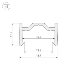 Профиль пластиковый ARH-CH15-2000-PVC (Arlight, Пластик) 027091