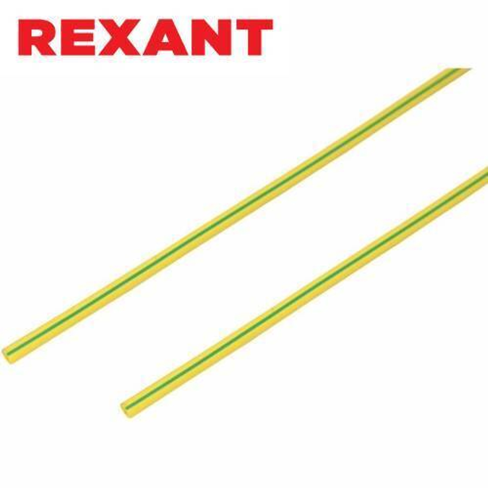 1,5/0,75 мм 1м термоусаживаемая трубка желто-зеленая Rexant/20-1507