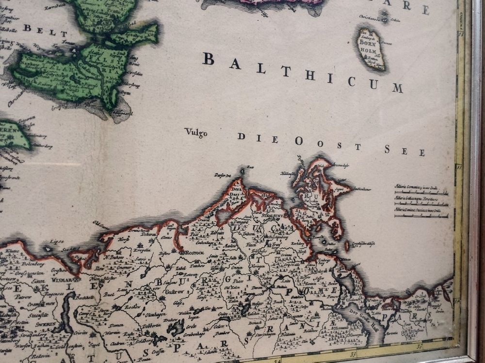 "Дания. Гравированная карта королевства Дании". 1754г.